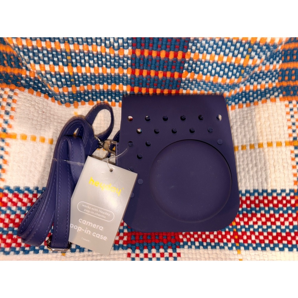 Heyday Camera Pop-In Case Purple Vegan Leather Crossbody Bag with Charms Holes